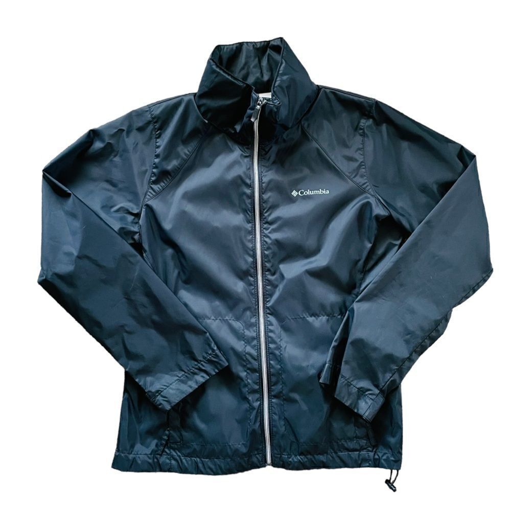 COLUMBIA Rain Jacket Black Size Medium